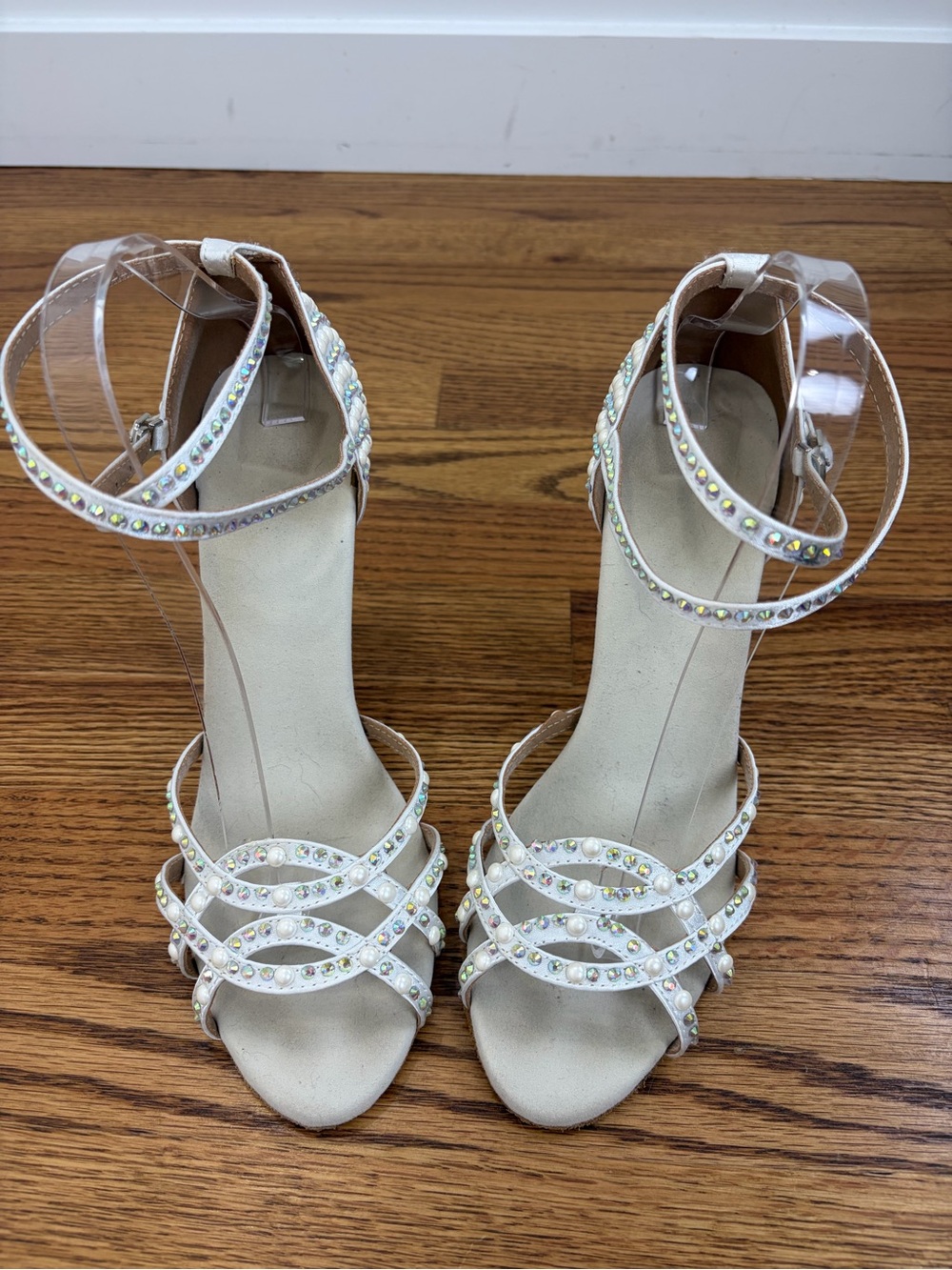 Satin Customized Heel Latin Shoes Salsa Shoes Ballroom Dance Shoes (8.5) - Picture 9 of 14